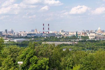 Panorama of Moscow from Sparrow Hills, Russia