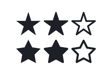 Star set icon. Flat icon star symbol Vector Logo Template