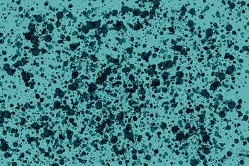Abstract watercolor blue green background with bright black paint splatter and blotchy texture Color splash and drop pattern