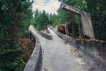 Abandoned Olympic Bobsleigh and Luge Track, built for the XIV Olympic Winter Games in 1984, Bosnia...