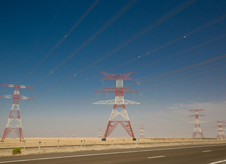 UAE. Electricity steel pylon