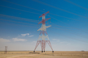UAE. Electricity steel pylon