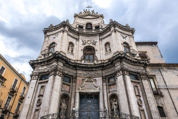 Fototapeta na wymiar Church of Saint Placidus in Catania on the island of Sicily, Italy
