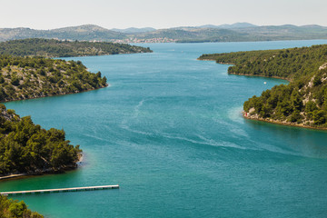 Wide bay near Skradin city in Croatia, Europe