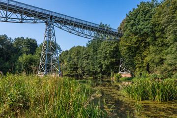 Old bridge of narrow-gauge railway in Koronowo town, Poland