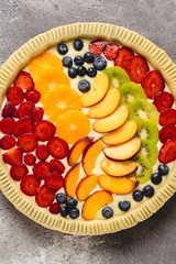 Fruit Tart Pie Preparation, Fresh Dough Ready to Bake