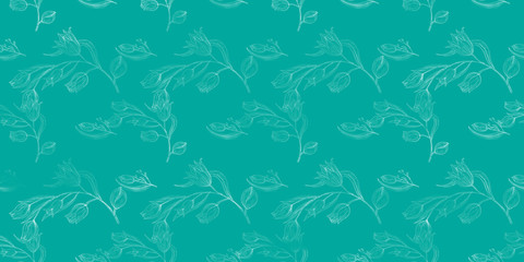 Retro abstract pattern with tulips seamless patterns for decorative design. Creative hand drawn colorful abstract flowers.