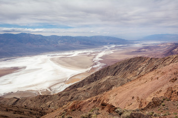 View of Badwater Basin from Dante's View point in Death Valley National Park. California, USA
