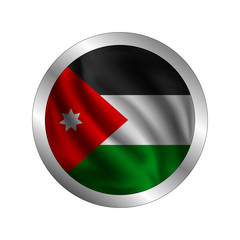 Waving Jordanians flag, the flag of Jordan, vector illustration