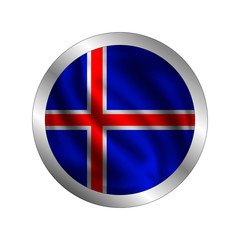Waving Iceland flag, the flag of Iceland, vector illustration
