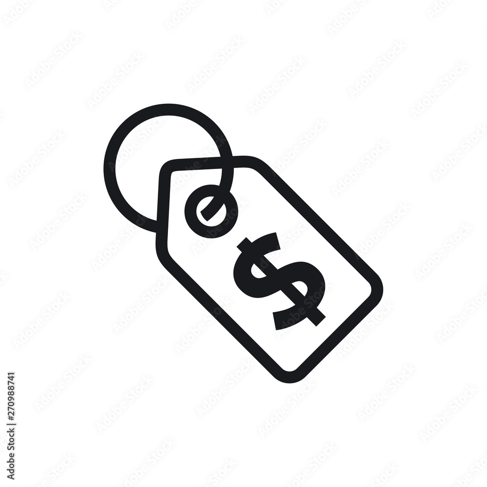Aufkleber label line icon. price tag icon line symbol vector on white background