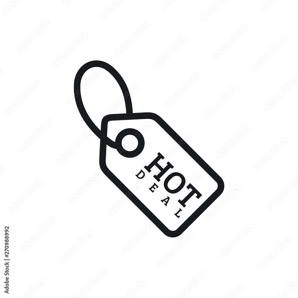 Aufkleber label line icon. price tag icon line symbol vector on white background