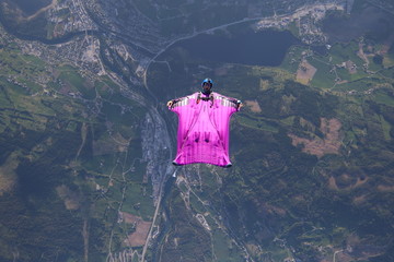 Wingsuit skydiving over Norway