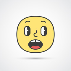 Afraid emoji face with big eyes. Vector eps10