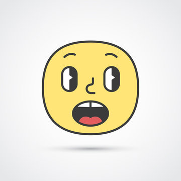 recommend clip art: Afraid emoji face with big eyes. Vector eps10