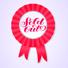 Sold out brush lettering. Vector illustration for banner