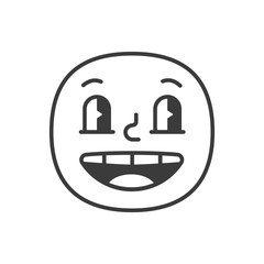 Happy smile fase black and white emoji. Vector eps 10