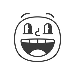Fototapeta premium Amazed smile fase black and white emoji. Vector eps 10