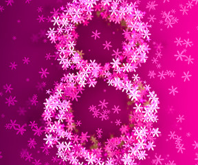 3D illustration of March 8th Flower abstract background