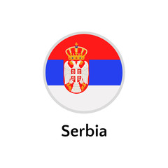 Serbia flag round flat icon, european country vector illustration
