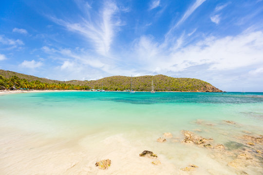 Idyllic beach at Caribbean