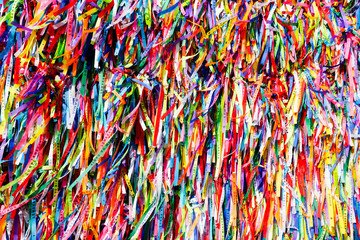 Igreja de Nosso Senhor do Bonfim, a catholic church located in Salvador, Bahia in Brazil. Famous touristic place where people make wishes while tie the ribbons in front of the church.