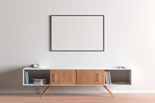 Blank horizontal posters mock up with black frame