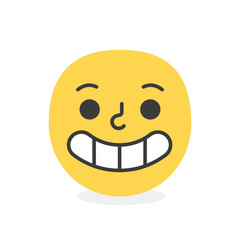 Trendy happy emoji smile. Vector eps10 illustration