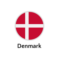 Fototapeta premium Denmark flag round flat icon, european country vector illustration