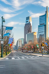 Philadelphia, Pennsylvania, USA - December, 2018 - Benjamin Franklin Parkway.