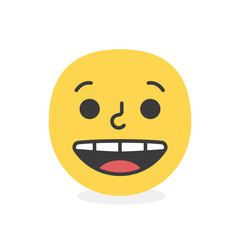 Trendy unhappy emoji smile. Vector eps10 illustration