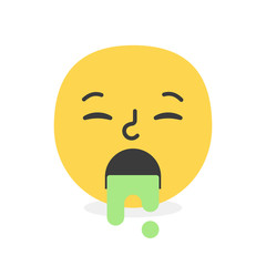 Trendy sick emoji smile. Vector eps10 illustration