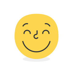 Trendy enjoy emoji smile. Vector eps10 illustration