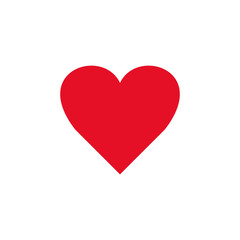 Heart, Symbol of Love and Valentine s Day. Flat Red Icon Isolated on White Background. Vector illustration.