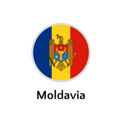 Moldavia flag round flat icon, european country vector illustration