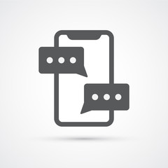 Phone text chat trendy icon. Vector illustration