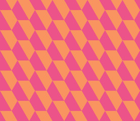 Seamless trapeze geometric pattern. Colorful infinity abstract honeycomb geometrical background. Sexangle, hexagon background. Vector illustration.