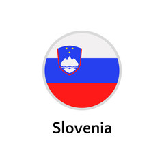 Slovenia flag round flat icon, european country vector illustration