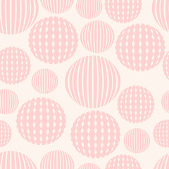 Abstract seamless pattern with textured circles. Vector illustration.