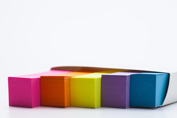 5 Color sticky post notes isolated on white 