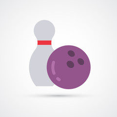 Modern Bowling ball icon sport symbol. Vector illustration