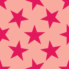 Seamless pattern with stars on white background. Vector illustration.