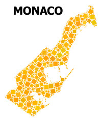 Golden Rotated Square Pattern Map of Monaco