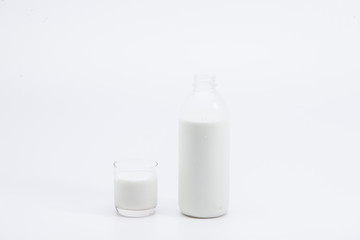 Milk bottle isolated on white background