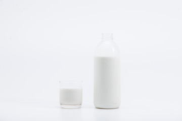 Milk bottle isolated on white background