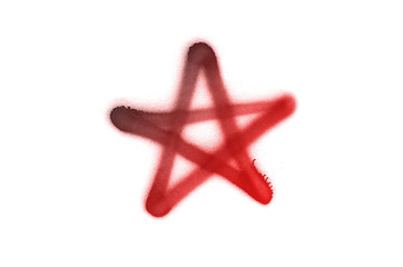 Graffiti star sign sprayed on white isolated background
