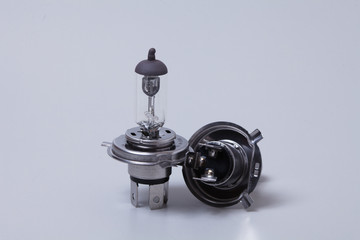 Car halogen bulb isolated on gray background