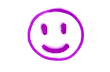 Graffiti smile sign sprayed on white isolated background