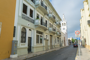 Historical street in the colonial city of Santo Domingo