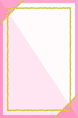 template banner with golden glitter frame on soft pink pastel background, glitter gold frame pink for advertising promotion special sale discount on media social online beauty products cosmetics